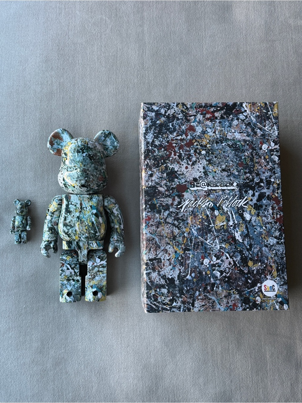 Medicom Bearbrick Jackson Pollock Studio Version 2.0 100% & 400% Figure Set